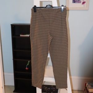 Dex Stretchy Skinny Brown Plaid Pant - Size L